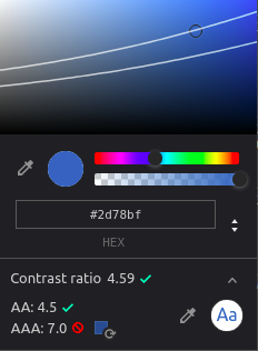 Choosing the color of AA level.