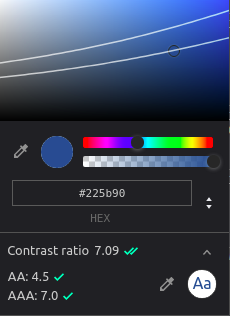 Choosing the color of AAA level.