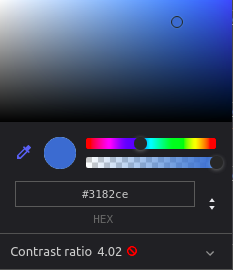 text contrast ratio failure.
