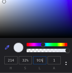 HSLA color format.