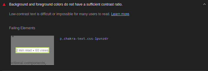 Accessibility text contrast ratio problem.