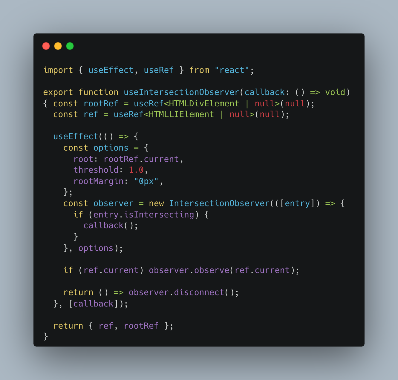 Intersection Observer Hook